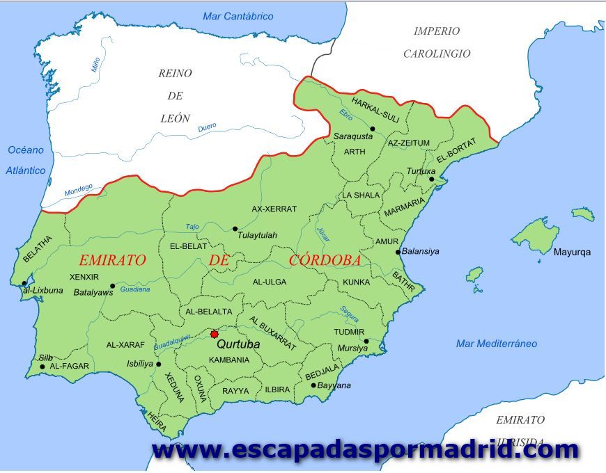 foto del Mapa del Emirato de Córdoba en el año 929